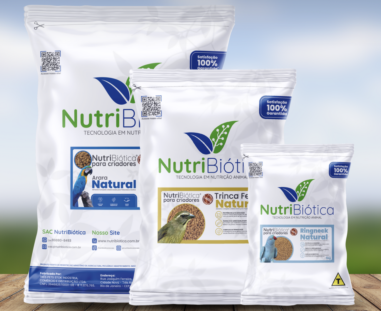 Aves Campeãs alimentadas com rações da Pássaros Brasil